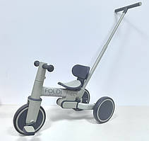 Велосипед дитячий ME 1202 FOLDI Slate Green (1шт) 3в1, 3 кол EVA 8д.,батьківська ручка, сіро-зелений