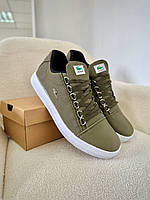 Мужские кеды Lacoste,Чоловічі кеди lacoste хакі шкіряні,Мужские кеды на лето Lacoste хаки