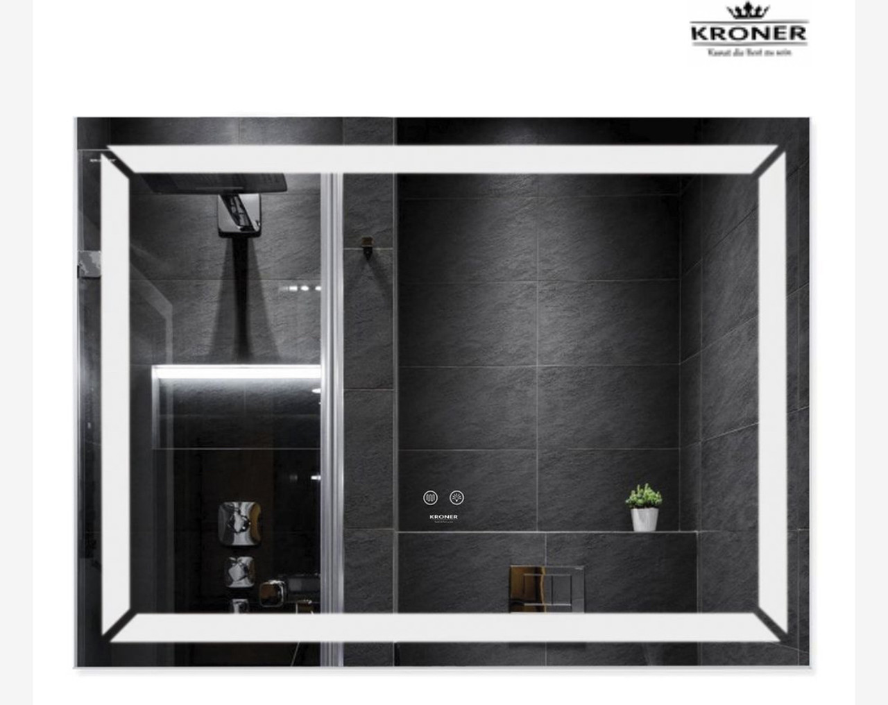 Дзеркало Kroner 80х60см з LED-підсвічуванням та антизапотіванням