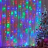 Світлодіодна новорічна гірлянда водоспад 2х2 кольорова, новорічні гірлянди LED для дому на вікно, фото 4