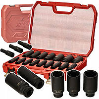 Набір ударних голівок 16 шт. 1/2″ 10-32 мм. KRAFT&DELE KD11749