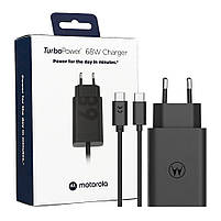 Зарядний пристрій Motorola 68W USB-С + кабель 1 метр чорний (PG38C06281), фото 5