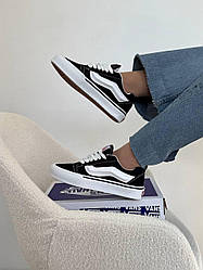 Кеди кросівки Vans Knu Skool Black White чорно-білі замші стильні повсякденні ванс