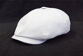 Кепка чоловіча восьмиклінка хуліганка літня котонова біла  DAVANI 73002