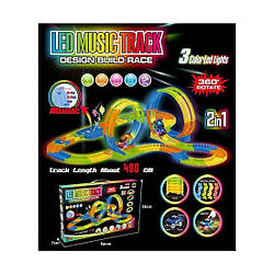 157 GD/A Трек 186 елементів, звук, підсвічування, 2 машинки, автоматичний рух, довжина треку 480 см