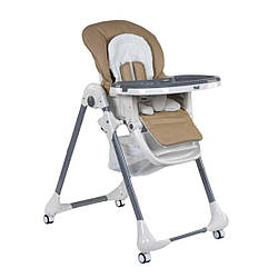 CB-2060 Стільчик для годування Toti м'який PU, м'яка вкладка, 4 колеса, знімний столик, у коро