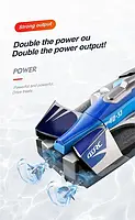 Катер 4D-S1 на радіокеруванні 2,4G, на акумуляторі, USB зарядне, підставка, світло, в коробці 39-15,5-12,5 см., фото 5