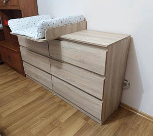 Комод Лайт 6 із накладним пеленатором 1600Х450х900 Сонома
