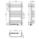 Рушникосушарка електрична 480х800 NAVIN Stugna Sensor з таймером ліва, біла, гарантія, фото 7