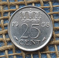 25 центiв 1958 року. Нiдерланди