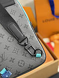 Сумка-слінг Louis Vuitton Avenue PM Monogram Eclipse Reverse Blue сіра якість преміум, фото 2