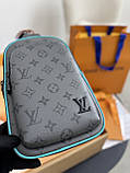 Сумка-слінг Louis Vuitton Avenue PM Monogram Eclipse Reverse Blue сіра якість преміум, фото 6