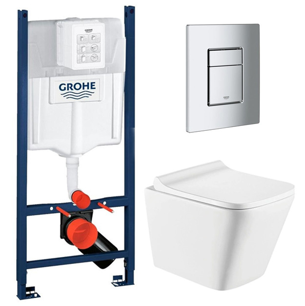 Комплект унітаз з кришкою Koller Pool Ttrend Rimless Tornado 3.0 + інсталяція Grohe Rapid SL 4в1 (3884000G/38732000/T