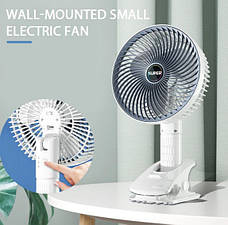 Міні вентилятор Desktop fan ручний з прищіпкою портативний акумуляторний переносний на акумуляторі USB, фото 6