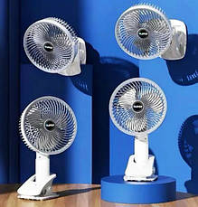 Міні вентилятор Desktop fan ручний з прищіпкою портативний акумуляторний переносний на акумуляторі USB, фото 4