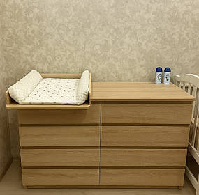 Комод Лайт 8 із накладним пеленатором 1600Х450х900 Сонома
