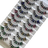 Накладні вії з кольором 10 пар Eyelashes Mixed-Multicolor 01 + клей у подарунок, фото 4