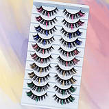Накладні вії з кольором 10 пар Eyelashes Mixed-Multicolor 01 + клей у подарунок, фото 2