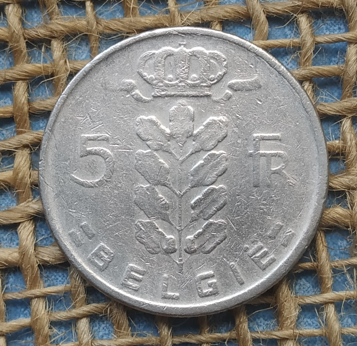 5 франкiв 1967 року. Бельгiя