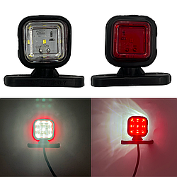 Бічні фонарі LED/ЛІД габарити занесення причепа для вантажних авто 12-24V ріжки в гумовому корпусі 18SMD