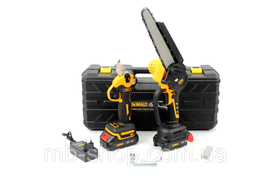 Набір 2в1 АКБ DeWalt 24V (Пила DCM150N + Секатор DCMPP540P1) Набір 2в1 Деволт, фото 1
