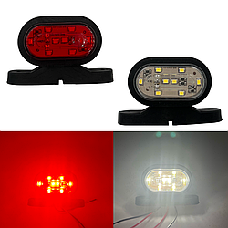 Бічні фонарі LED/ЛІД габарити занесення причепа для вантажних авто 12-24V ріжки в гумовому корпусі 16SMD