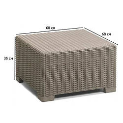 Кавовий столик пластиковий California Table 68 см капучіно для вулиці