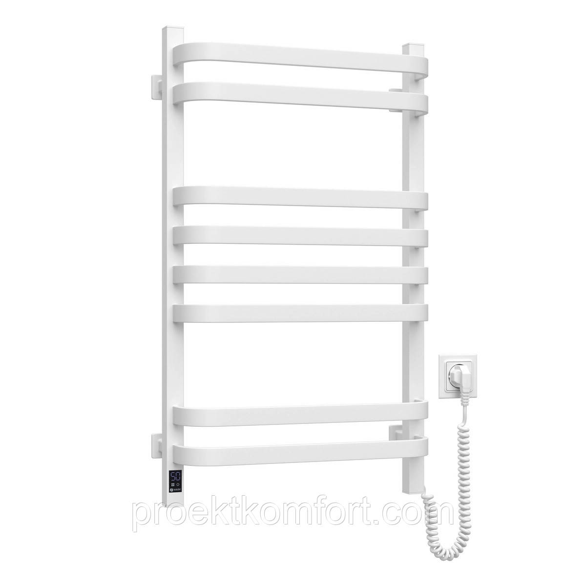 Рушникосушарка електрична 480х800 NAVIN Stugna Sensor з таймером права, біла, гарантія, фото 1