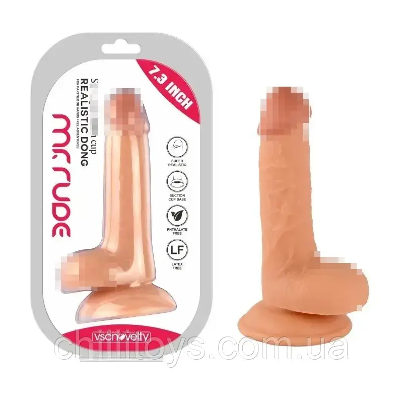 Фаллоимитатор на присоске Realistic Dong Flesh Mr. Rude 7.3