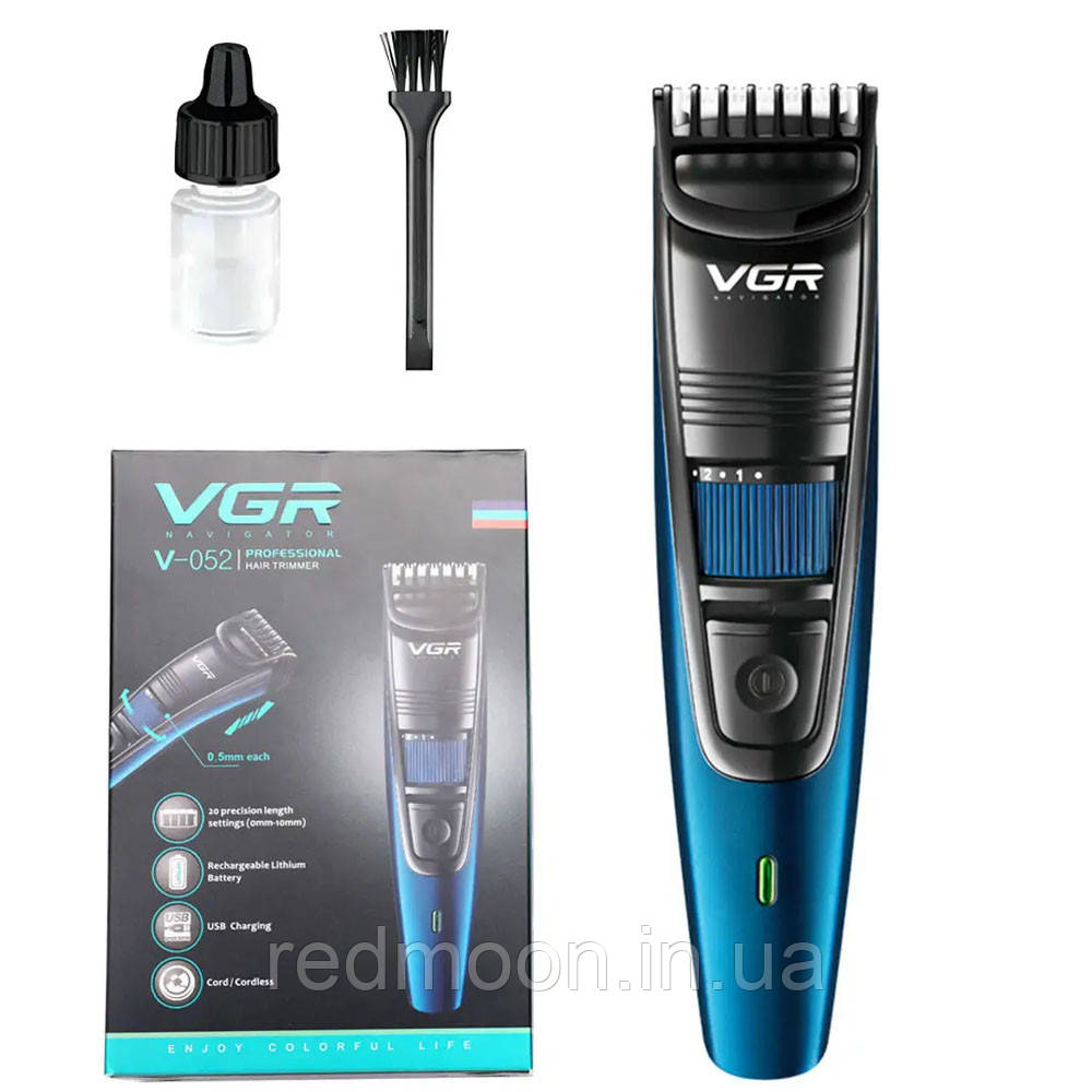 Машинка для стрижки волосся і бороди, з USB, VGR V-052 / Тример для стрижки / Чоловічий тример для бороди