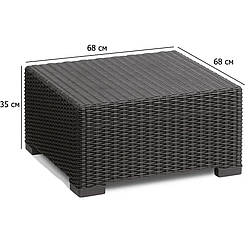 Кавовий столик із пластику California Table 68 см графіт на балкон