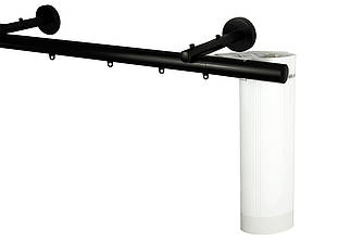 Настінний декоративний  електричний карниз для штор Torro Zegar, Чорний,однорядний