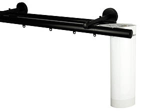 Настінний декоративний  електричний карниз для штор Torro Zegar, Чорний,подвійний