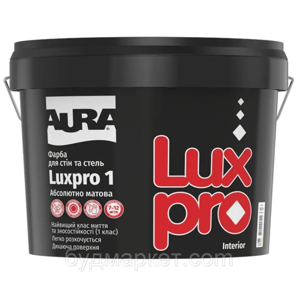 Фарба AURA Luxpro 1 інтер'єрна (матова) (база А), 4,75л