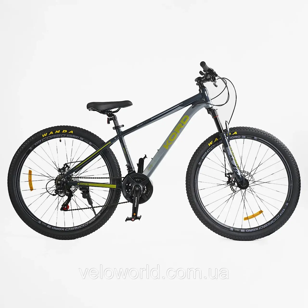 Велосипед спортивний Corso «Kord» 27.5" дюймів KD-06134 (1) рама алюмінієва 15.5’’, обладнання Shimano 21 швидкість, зібран на 75%