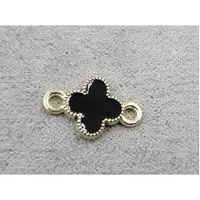 Конектор конюшина 9,5*15 мм чорний у золоті