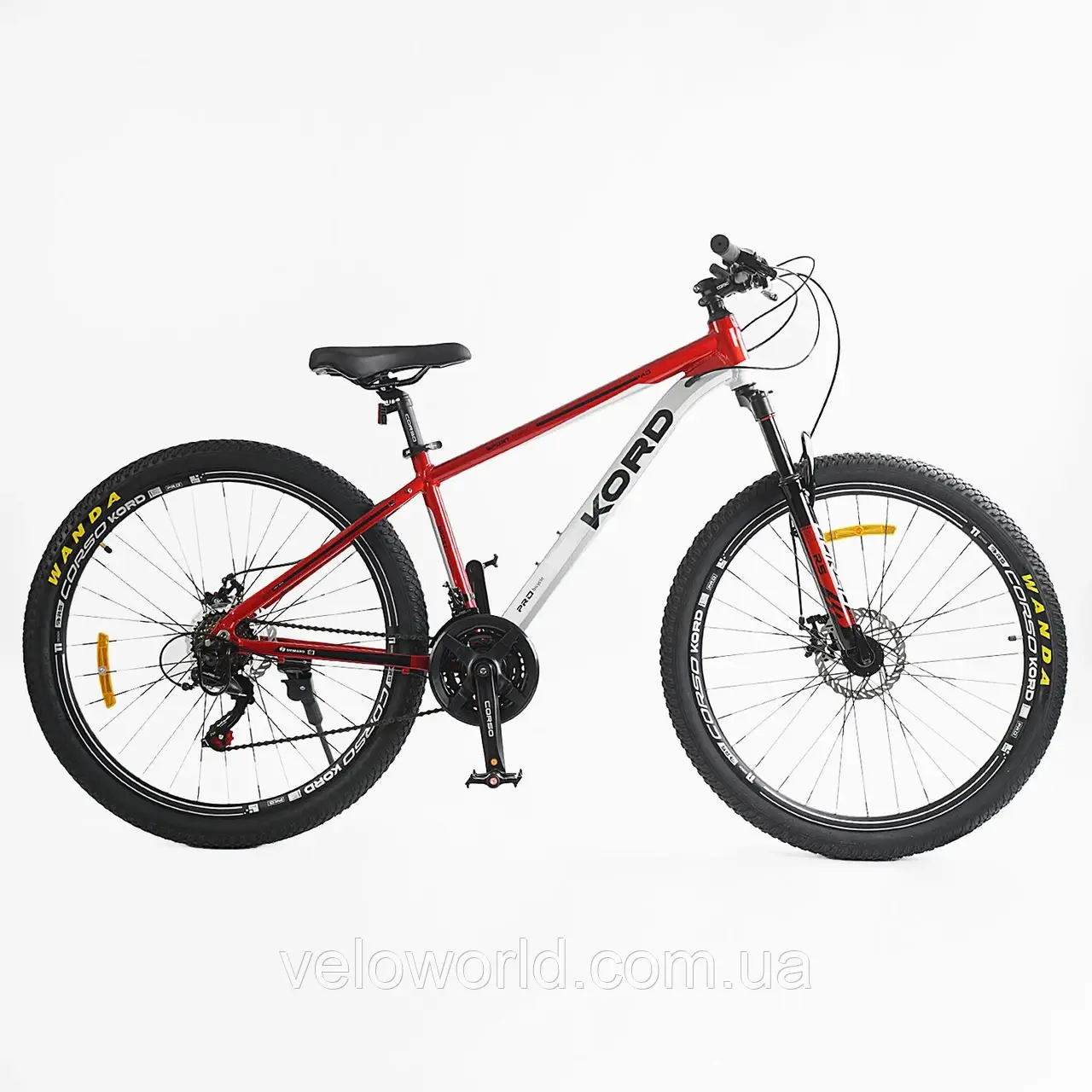 Велосипед спортивний Corso «Kord» 27.5" дюймів KD-02487 (1) рама алюмінієва 15.5’’, обладнання Shimano 21 швидкість, зібран на 75%