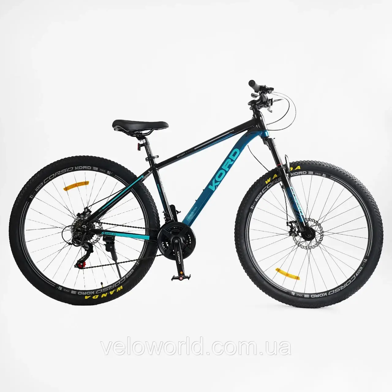 Велосипед спортивний Corso «Kord» 29" дюймів KR-11278 (1) алюмінієва рама 17", обладнання Shimano 21 швидкість, зібраний на 75%