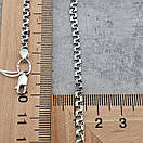 Срібна цепочка жіноча дитяча Бісмарк, ширина 3,5 мм. Тонкий ланцюжок на шию. Довжина 45 см, фото 5