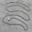 Срібна цепочка Бісмарк, ширина 3,5 мм. Тонкий ланцюжок на шию. Довжина 50 см, фото 6