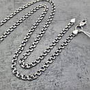 Срібна цепочка жіноча дитяча Бісмарк, ширина 3,5 мм. Тонкий ланцюжок на шию. Довжина 45 см, фото 7