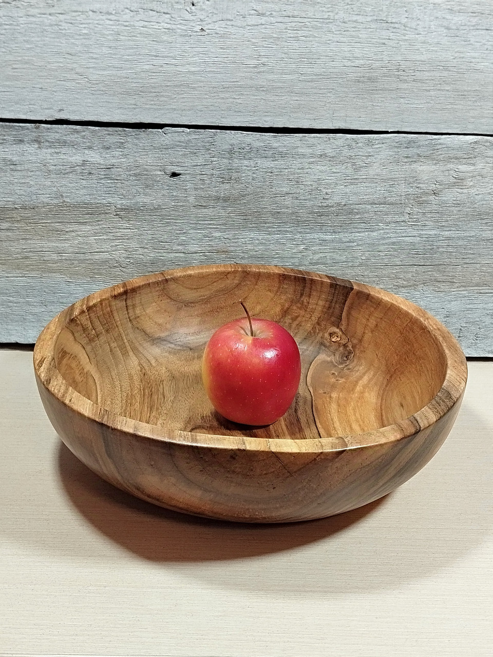 Великий дерев'яний салатник з цільного  горіха. Діаметр 29см., фото 1