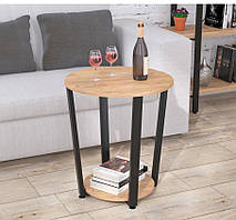 Журнальний столик Loft Desing D-50, круглий. Крафт золотий