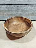 Салатник дерев'яний з горіха ручної роботи. Діаметр 27см., фото 2