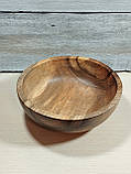 Салатник дерев'яний з горіха ручної роботи. Діаметр 27см., фото 4