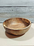 Салатник дерев'яний з горіха ручної роботи. Діаметр 27см., фото 6