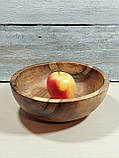 Салатник дерев'яний з горіха ручної роботи. Діаметр 27см., фото 7