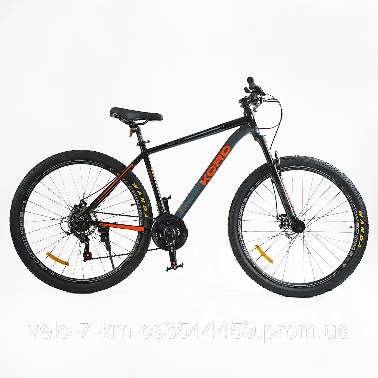 Велосипед спортивний Corso «Kord» 29" дюймів KR-70927 (1) алюмінієва рама 19", обладнання Shimano 21 швидкість, зібраний на 75%