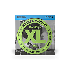Струни для електрогітари D'ADDARIO EXL130+ XL NICKEL WOUND EXTRA SUPER LIGHT PLUS (08.5-39)