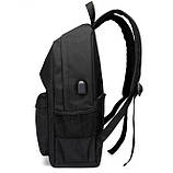 Міцний чорний рюкзак шкільний міський 42 см для підлітків в школу, студента хлопчика, жіночий чоловічий для міста Гарантія якості!, фото 6
